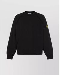 Stone Island - Crew Neck Long Sleeve Ribbed Cuff Sweatshirt - Lyst