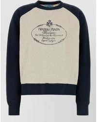 Prada - Cotton Crew Neck Sweatshirt Raglan Sleeves - Lyst
