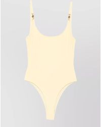 Versace - Scoop Neck High Cut One Piece Swimsuit - Lyst