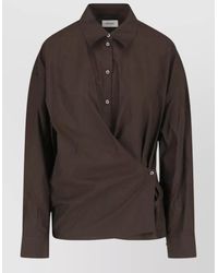 Lemaire - Wrap Collared Top Regular Fit Long Sleeves - Lyst