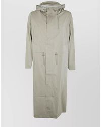 Rains - Long Jacket Hooded Drawstring Waist - Lyst