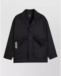 Y-3 - Oversized Wool Blend V-Neck Coat - Lyst