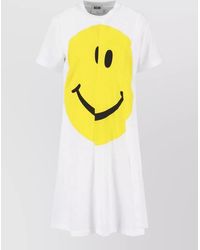 Moschino - Knee Length Dress Smiley Face Print - Lyst