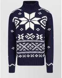 Polo Ralph Lauren - Knitted Pattern Crewneck Sweater With Ribbed Finish - Lyst