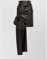 McQueen - Leather Asymmetric Mini Skirt - Lyst