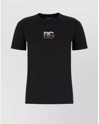Dolce & Gabbana - Crystal-Embellished Cotton Short-Sleeve T-Shirt - Lyst