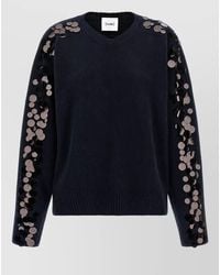 Nude - Sequin V-Neck Ribbed Wool-Blend Sweater - Lyst