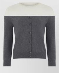 MM6 by Maison Margiela - Cotton Cardigan Transparent Insert Detail - Lyst