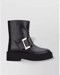 Roger Vivier - Leather Biker Ankle Boots - Lyst