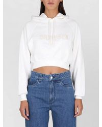 Sunnei - Cropped Hooded Knitwear Top Drawstring Ribbed - Lyst