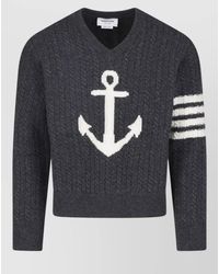 Thom Browne - Virgin Wool Crewneck Jumper - Lyst