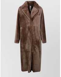 FURLING BY GIANI - Long Faux Fur Coat Notch Lapels - Lyst
