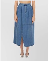 Alysi - Cotton Regular-Fit High-Waisted Midi Skirt - Lyst