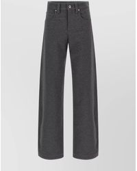Brunello Cucinelli - Wide Leg Cotton Trousers Featuring Pockets - Lyst