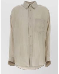 Balenciaga - Cupro Oversize Shirt Chest Pocket Long Sleeves - Lyst