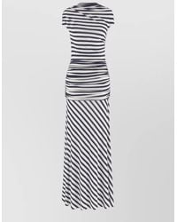 Self-Portrait - 'navy Stripe Jersey Maxi' Dress - Lyst