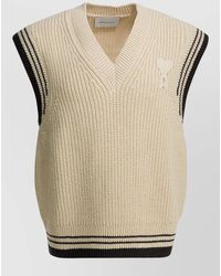 Ami Paris - V Neck Sleeveless Sweater - Lyst