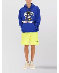 MSGM - Graphic Print Hooded Sweatshirt With Kangaroo Pocket - Lyst