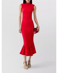 Jacquemus - Polka-Dot Sleeveless High-Neck Open-Back Midi Dress - Lyst