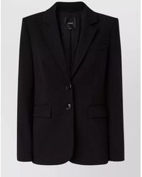 Pinko - Notch Lapel Single-Breasted Jacket With Flap Pockets - Lyst