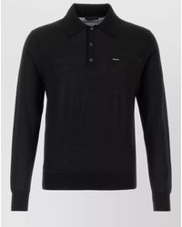 Prada - Virgin Wool Polo Shirt - Lyst