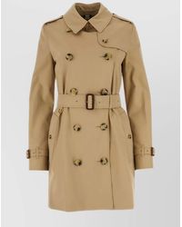 Burberry - Cotton Double-Breasted Belted Trench Coat - Lyst