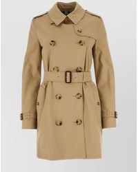 Burberry - Streamlined Trench With Back Slit And Waist Belt - Lyst