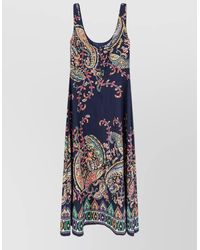 Etro - Sleeveless Flared Printed Midi Dress - Lyst