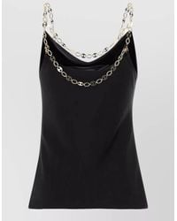 Rabanne - Chain Strap Cowl Neck Plain Sleeveless Top - Lyst