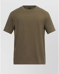 Emporio Armani - Cotton Fine-Knit Regular-Fit Logo-Jacquard Short-Sleeve T-Shirt - Lyst