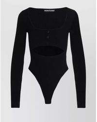 ANDREADAMO - Ribbed Texture Cut-Out Bodysuit - Lyst