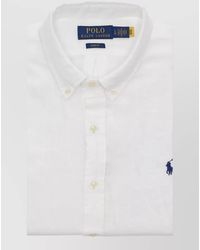 Polo Ralph Lauren - Long Sleeve Linen Shirt Button Collar - Lyst