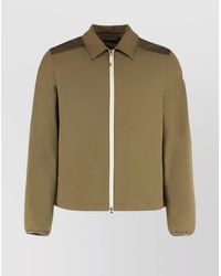 Moncler - Quilted Seersucker Shirt With Zip - Lyst