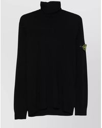 Stone Island - Ribbed Virgin Wool Turtleneck Sweater - Lyst