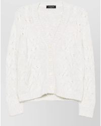 Fabiana Filippi - Cable-Knit Sequin-Embellished V-Neck Cardigan - Lyst