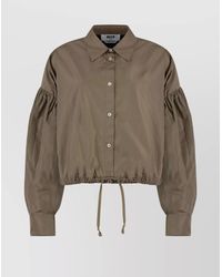 MSGM - Taffeta Balloon Sleeve Shirt - Lyst
