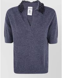 Semicouture - Cashmere-Blend Short-Sleeve Polo Jumper - Lyst