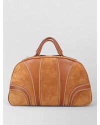 Dries Van Noten - Suede Duffle Bag Contrast Stitching Strap - Lyst