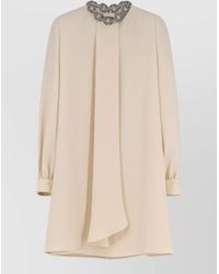 Valentino - Couture Mini Dress Choker Neckline Rhinestones - Lyst