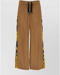 Versace - Viscose Barocco-Print Panelled Wide-Leg Trousers - Lyst