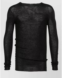 Rick Owens - Crew Neck Long Sleeve Ribbed Sheer Top - Lyst