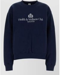 Sporty & Rich - Cotton Crew Neck Sweatshirt Long Sleeves - Lyst