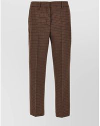 Prada - Trousers With Houndstooth Pattern And Pockets - Lyst