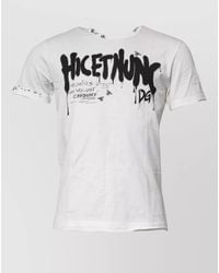 Dolce & Gabbana - Graphic Print Cotton Crew Neck T-Shirt - Lyst