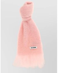 Jil Sander - Mohair Scarf Soft Texture Fringed Edges - Lyst