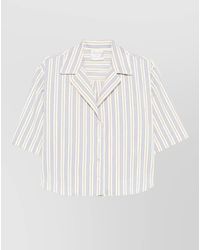 forte_forte - Striped Short-Sleeve Shirt - Lyst