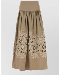 Agnona - Poplin Skirt A Line High Waist Midi - Lyst