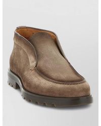 Santoni - Suede Ankle Boots Round Toe - Lyst