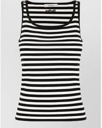 Max Mara - Sleeveless Striped Ribbed Scoop Neck Top - Lyst