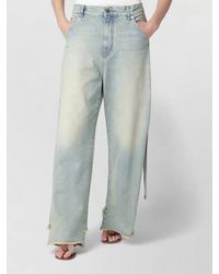 DARKPARK - Wide Leg Trousers Distressed Hem Belt Loops - Lyst